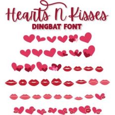Hearts N Kisses Dingbat Font