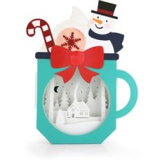 Mug lighted Shadowbox Decor Snowman