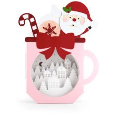 Mug Lighted Shadowbox Decor Santa