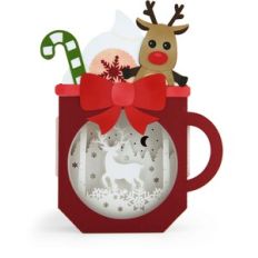 Mug Lighted Shadowbox Decor Reindeer