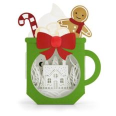 Mug Lighted Shadowbox Decor Gingerbread