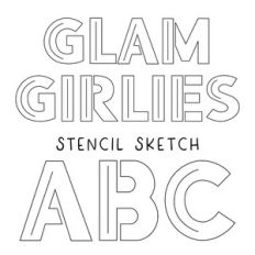 BFC Glam Girlies Glamour Stencil Sketch Decorative Font