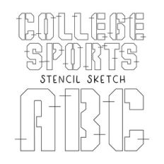 BFC College Sports Stencil Sketch Decorative Football Sketch Font