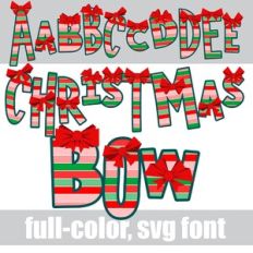 Christmas Bows Color Font