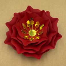  Giant Christmas Flower 09 – Layered Paper Template