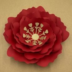Giant Christmas Flower 11 – Layered Paper Template