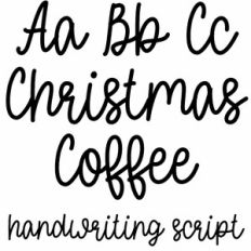 Christmas coffee handwriting script font