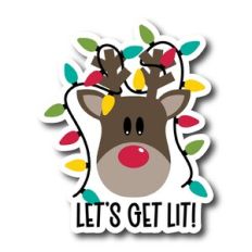 Let's get lit reindeer sticker