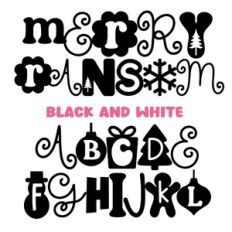 BFC Merry Ransom Black and White Single Layer Christmas Ransom Font