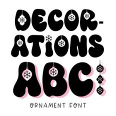 BFC Decorations Boho Cute Christmas Ornament Font
