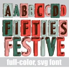 Fifties Festive Color Font