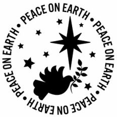 Peace on Earth Dove and Olive Branch Christmas Star Word Quote Circl