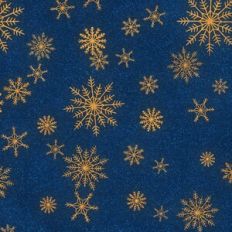 Navy Blue and Gold Glitter Snowflake Background Pattern