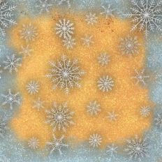 Gold and Silver Framed Glitter Snowflake Background Pattern