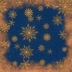 Navy and Gold Framed Glitter Snowflake Background Pattern