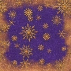Purple and Gold Framed Glitter Snowflake Background Pattern