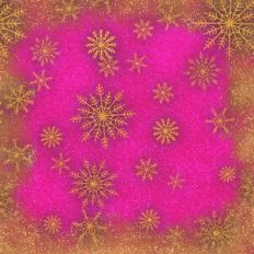 Pink and Gold Framed Glitter Snowflake Background Pattern