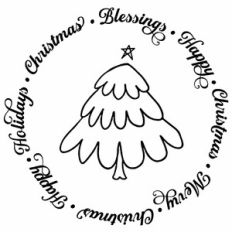 Christmas Sentiments Tree Word Quote Circle