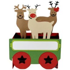 Santa’s Reindeer Christmas Train Car Card-in-a-Box