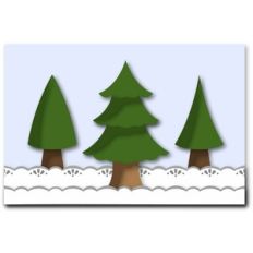 3 winter trees card