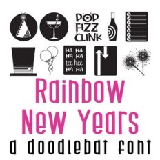 Rainbows New Years Doodlebat Font