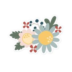 Blue and Pink Flowers