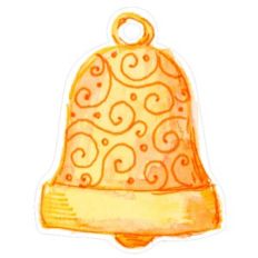 watercolor bell ornament