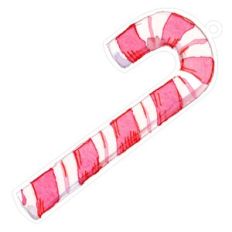 watercolor candy cane ornament