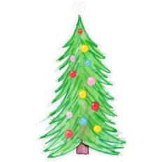 watercolor christmas tree ornament