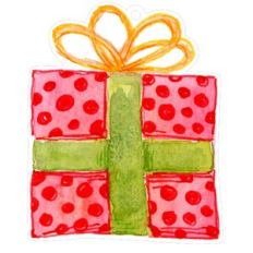 watercolor christmas gift ornament