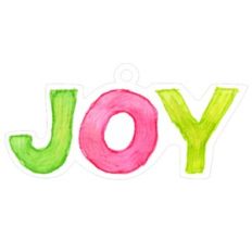 watercolor joy ornament