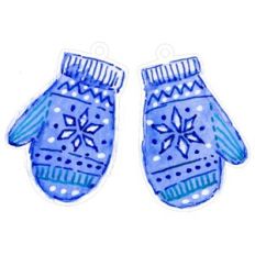 watercolor mittens ornament