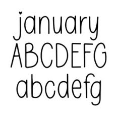 BFC January Tall Skinny Cute Handwritten Planner Goodnotes Font