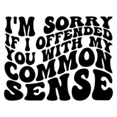 I'm sorry if i offend you with my common sense