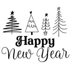 Happy New Year Christmas Trees Quote