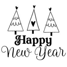 Happy New Year Christmas Trees Quote