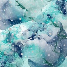 Alcohol Ink and Silver Glitter Holly Background Pattern