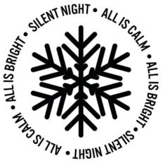 Silent Night Snowflake Word Quote Circle