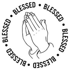 Blessed Praying Hands Word Quote Circle