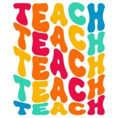Retro Wavy Teach Word Quote