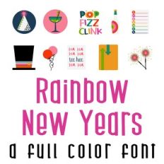 Rainbows New Years Full Color Font