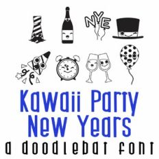Kawaii Party New Years Doodlebat Font