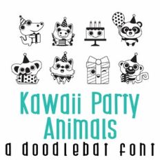 Kawaii Party Animals Doodlebat Font