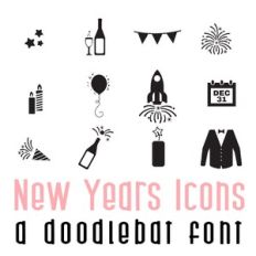 New Years Icons Doodlebat Font