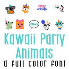 Kawaii Party Animals Full Color Font