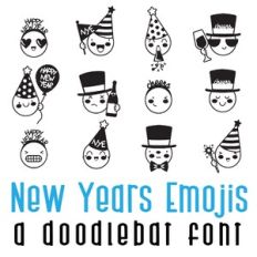 New Years Emojis Doodlebat Font