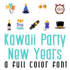 Kawaii Party New Years Full Color Font