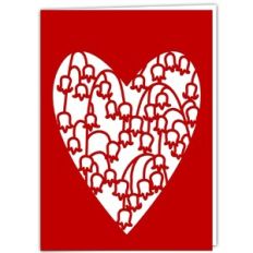 Lily of the Valley Flower Heart Card