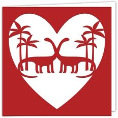 Diplodocus Dinosaur Heart Card
