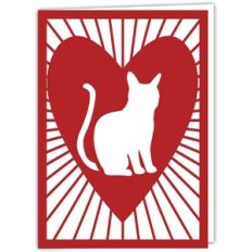 Kitty Cat Love Heart Card